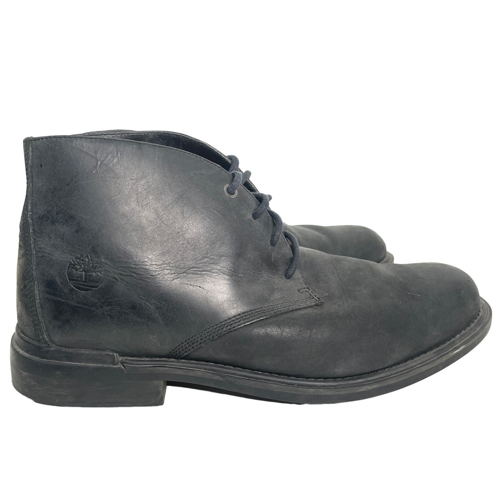 Timberland Boots Mens Sz 13 Black Ankle Lace Up Leather Work Chukka Comfort